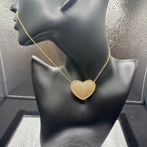 Gold Heart Pendant Necklace Sterling Silver ❤️❤️